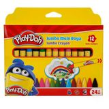 Omz Play-Doh Silinebilir Jumbo Crayon Mum Boya 12 Renk Kız Erkek Çocuk Oyuncak Eğitici Oyuncaklar