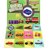 OMZ Playwood Ahşap Hafıza Kartları Taşıtlar Kız Erkek Çocuk Oyuncak Eğitici Oyuncaklar - Çok Renkli