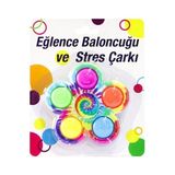OMZ Pop It Renkli Stres Çarkı Kız Erkek Çocuk Oyuncak Eğitici Oyuncaklar - Çok Renkli