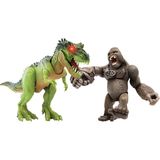 OMZ Primal Clash Gorilla Vs T-Rex Sesli Işıklı Oyun Seti Kız Erkek Çocuk Oyuncak Eğitici Oyuncaklar - Çok Renkli