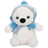 Omz Şapkalı Ve Atkılı Peluş Kutup Ayısı 30Cm S00004773 Kız Erkek Çocuk Oyuncak Eğitici Oyuncaklar