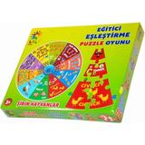 OMZ Şirin Hayvanlar Ingilizce Eğitici Puzzle Kız Erkek Çocuk Oyuncak Eğitici Oyuncaklar - Çok Renkli