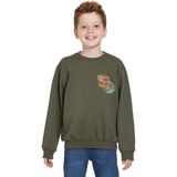 Ön Arka Dijital Baskı Detaylı Haki Renk Erkek Çocuk Sweatshirt - 10 - 11 Yaş
