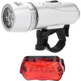 Ön-Arka Set Bisiklet Feneri Pilli 500 Lümen 3 Mod Flaşörlü Bisiklet Farı LED Işık Gri 4414 - Çok Renkli