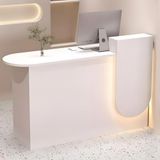 Ön Büro Resepsiyon Sayacı Perakende Sayaç Ödeme Kasiyer Ofis Soyunma Masası Çekmeceli Kablo, LED Işıklı Modern Ahşap Resepsiyon Masası, Ön Ödeme Sayacı ve Kilitlenebilir Çekmeceler