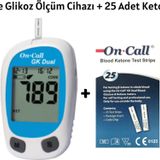 On Call GK Dual Kan Şekeri ve Keton Ölçüm Cihazı + 25 Adet Keton Ölçüm Stribi