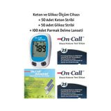 On Call Keton ve Şeker Ölçüm Cihazı + 50 Keton Strip + 50 Şeker Strip