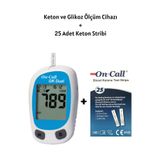 On Call Keton Ve Şeker Ölçüm Cihazı Ve 25 Adet Keton Stribi