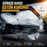 Ön Cam Güneşlik Uv Reflektör Için Araç Ön Cam Güneş Gölge Şemsiye Katlanabilir Araba Şemsiyesi , %99 Etkin Koruma, Çoğu Arabaya Uygun, Otomobil, Suv, (140 x 79CM) - Siyah - Gri