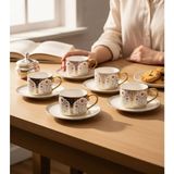 On Dekor 6 Kişilik Porselen Rose Jardin Kahve Fincanı - Renkli