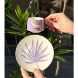 On Dekor 6'lı Porselen Kahve Fincanı Bird Purple - Renkli