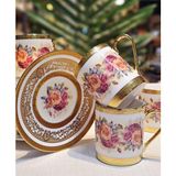 On Dekor 6'lı Porselen Velvet Rose Kahve Fincanı - Renkli