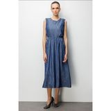 On Kadın Beli Lastikli Maxi Etek 74321 Indigo