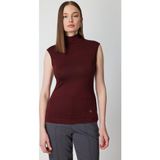 On Kadın Dik Yaka Kolsuz Basic Bluz 61432 Bordo