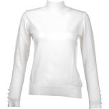 On Kadın Minimalist Boğazlı Uzun Kol Kazak - Günlük & Özel Gün - Ekru - XL