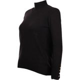 On Kadın Minimalist Boğazlı Uzun Kol Kazak - Günlük & Özel Gün - Siyah - XL