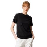 On Kadın Sıfır Yaka Cepli T-Shirt 61340 Siyah