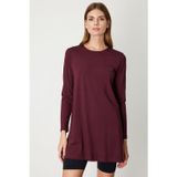 On Kadın Uzun Kollu Basic Tunik 61421 Bordo