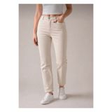 ON KLEEM PRAG BEJ KREM BOYFRİEND MOM JEAN KADIN TOPARLAYICI KOT PANTOLON