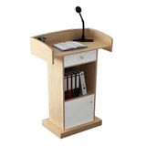 Ön masa resepsiyon sayacı perakende sayacı ödeme cashier ofis çekmece kablolu rahat masa, podyum standı, modern podyumlar ahşap ve geniş çekmece öğeleri 100 cm yüksekliğinde zemin Lectern Re