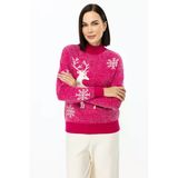 On Minimalist Geometrik Desenli Oversize Kadın Kazak