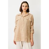 On Minimalist Oversize 3/4 Kol Cep Detaylı Kadın Bluz - Günlük Tarz
