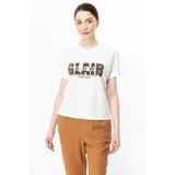 On Minimalist Oversize Kadın Bluz - Yuvarlak Yaka Kısa Kol