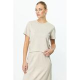 On Minimalist Taş Detaylı Kısa Kol Crop Bluz - Günlük & Şık