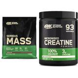 ON Optimum Nutriti Serious Mass Çikolata Aromalı 5.45kg 16 Servis + ON Optimum Nutrition Kreatin Aromasız 317g 93 Servis