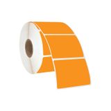 On Roll Paper 75x100 Turuncu Renkli Termal Barkod Etiketi 500'lü Sarım 6 Rulo Toplam: 3.000 Adet