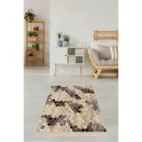 On The Clouds Dana Derisi Desen Dijital Baskı Yıkanabilir Kaymaz Taban Modern Salon Halısı ve Yolluk (GriKahveBj) MEG1591GKB, 180 x 250