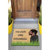 on the clouds Dijital Baskılı Hoşgeldin Gebeş Kaplumbağa yazılı Dekoratif Kapı Önü Paspası