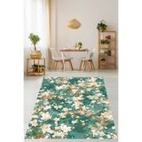 on the clouds Floral Bahar Çiçekli Minimalist Suluboya Yıkanabilir Kaymaz Taban Leke Tutmaz Salon Halısı Yoluk