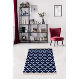 On the clouds MEG1485LA Geometrik Karo Desenli Dijital Baskı Yıkanabilir Kaymaz Taban Modern Ve laci Salon Halısı Yolluk