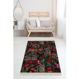on the clouds Patchwork Gül Desenli Dijital Baskı Yıkanabilir Kaymaz Taban Modern Salon Halı