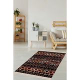 On The Clouds Renkli Geometrik Karo Desenli Dijital Baskı Yıkanabilir Kaymaz Taban Etnik Kilim Desen Salon Halısı MEG769, 80 x 300