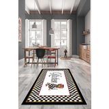 on the clouds Siyah Eskitme Dama Ve Kitchen Yıkanabilir Kaymaz Taban Leke Tutmaz Modern Mutfak Halısı Ve Yolluk