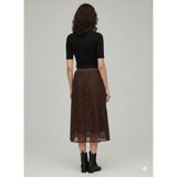 On Triko Midi Boy Etek Dantelli Etek 70220 - Kahve - S