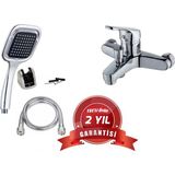 On2 Banyo Bataryası ve Kare Siyah Duş Başlığı