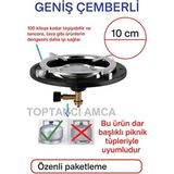 Onaran Sanat Siyah Beyaz Kamp Ocağı Güçlendirilmiş Tava Koyma Balık Piknik Tüpü Kamp Başlık Siyah Renk 7 cm