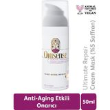 Onarıcı Krem Maske 50 ml - Safran Özlü Yoğun Onarıcı Anti-Aging Yatıştırıcı Vegan (%5 Safran Özü)