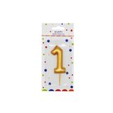 Onay Store 1 Yaş Orta Boy Altın Renk Rakam Mum Parti Malzemesi
