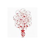 Onay Store 15 Adet Şeffaf Kırmızı Konfetili Balon Seti - Parti - Doğum Günü Süsleme -Şeffaf Pullu Balon-Bride