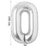 Onay Store Folyo Balon 0 Rakamı Helyum Balon 100 Cm Gümüş Renk - 0 Yaş Balonu - 0 Yaş Balon -0 Rakam Balon