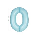 Onay Store Folyo Balon 0 Rakamı Helyum Balon 36 Cm Retro Mavi Renk - 0 Yaş Balonu - 0 Yaş Balon -0 Rakam Balon