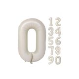 Onay Store Folyo Balon 0 Rakamı Helyum Balon 76 Cm Krem Renk - 0 Yaş Balonu - Doğum Günü Parti Seti Malzemeleri