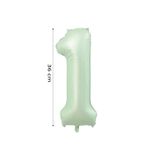 Onay Store Folyo Balon 1 Rakamı Helyum Balon 36 Cm Retro Yeşil Renk - 1 Yaş Balonu - 1 Yaş Balon -1 Rakam Balon