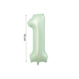 Onay Store Folyo Balon 1 Rakamı Helyum Balon 76cm Retro Yeşil Renk - 1 Yaş Balonu - Doğum Günü Süsü - Konsepti