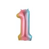 Onay Store Folyo Balon 1 Rakamı Unicorn Helyum 76 Cm Gökkuşağı Rengi - 1 Yaş Doğum Günü Süsleri-doğum Günü Süsü