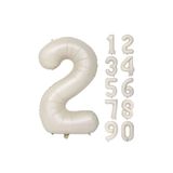 Onay Store Folyo Balon 2 Rakamı Helyum Balon 76 Cm Krem Renk - 2 Yaş Balonu - Doğum Günü Parti Seti Malzemeleri